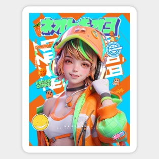 HEADPHONE GAL 6000 - NEOTOKIO3 100%ドPE / HAPPINESS | Anime Manga Cute Anime Lover Gift  | PROUD OTAKU Sticker